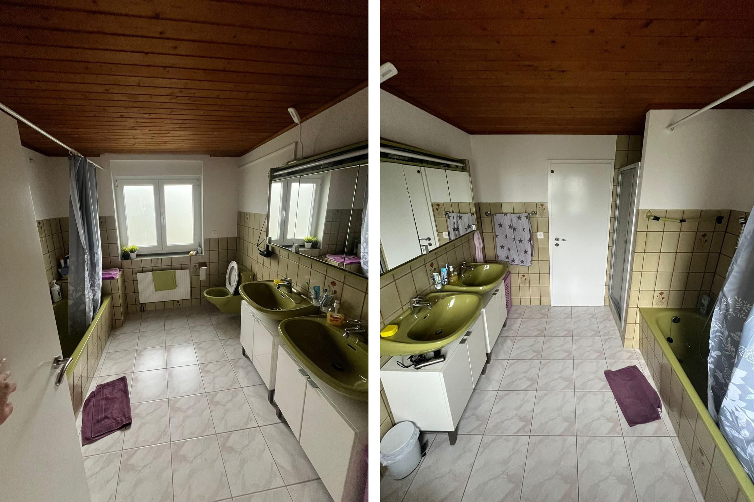 Badezimmer in Hunzenschwil vor der Sanierung